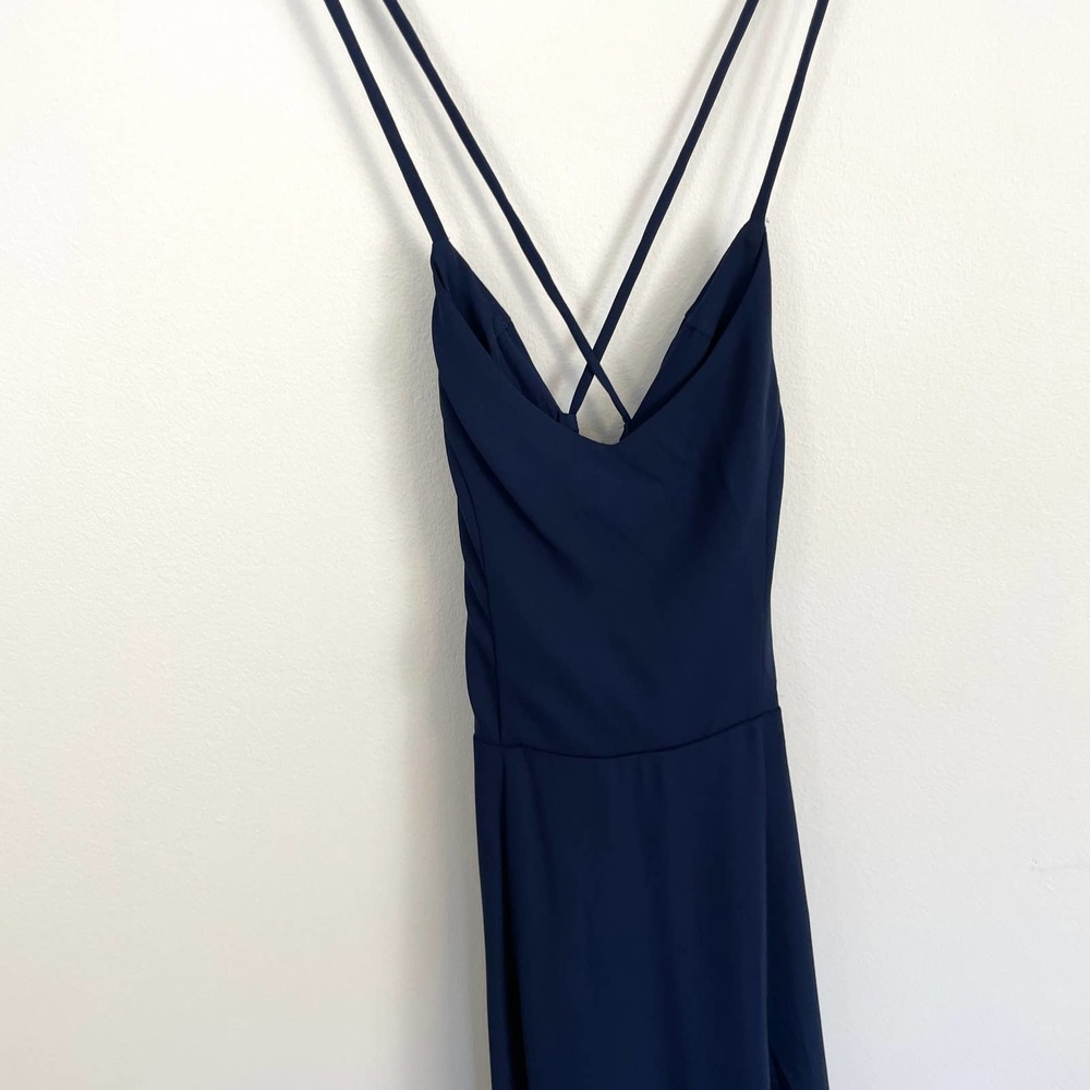 Show Me Your Mumu Rich Navy Crisp Godshaw Goddess Gown Size XXS NWT - Picture 2 of 13